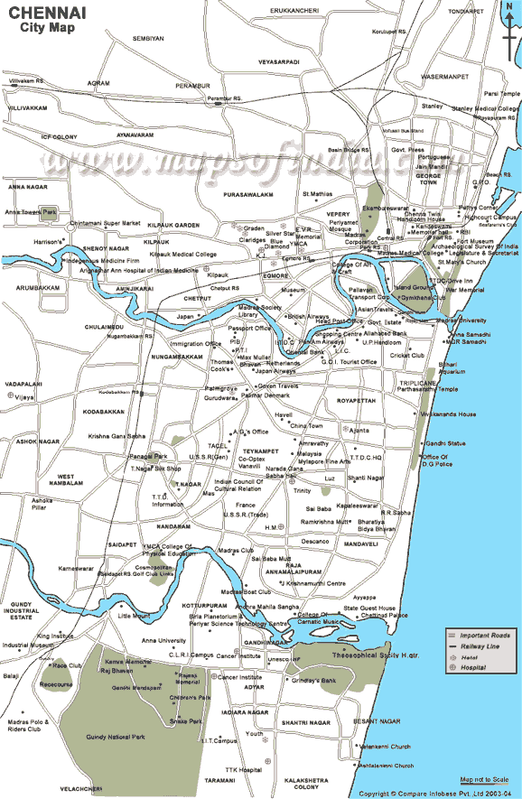 Chennai touristique carte